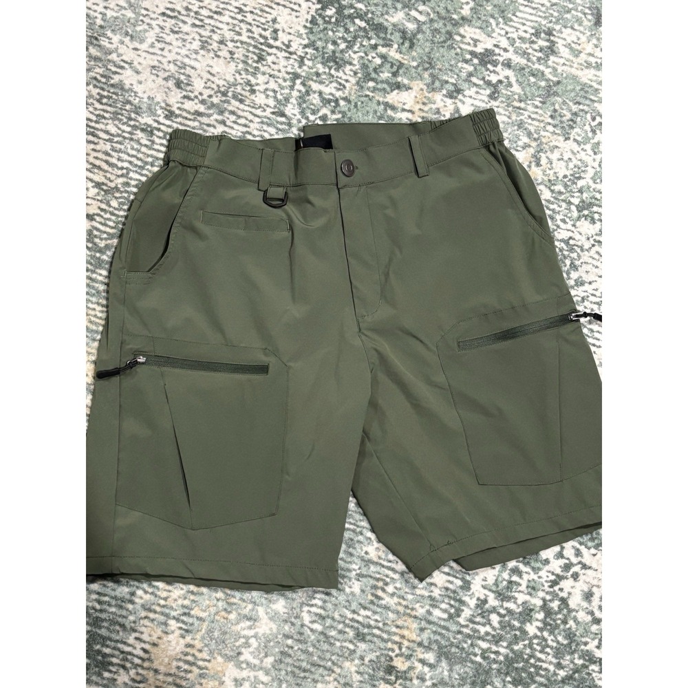 Gradual Men Size L Olive Green Utility Shorts Outdoor Hiking Nylon Blend